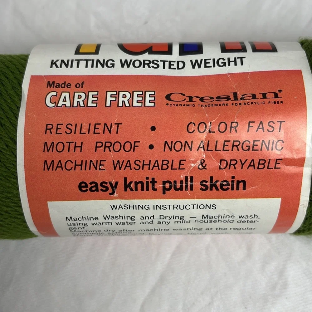 Vintage Green Worsted Weight Yarn/Lot of 3